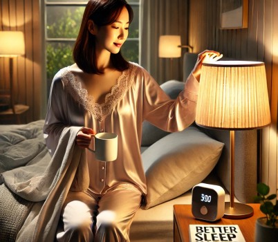 DALL·E 2025-03-31 17.36.20 - A realistic photo of a Korean woman in her 30s in a cozy bedroom at night. She is wearing comfortable sleepwear and turning off a bedside lamp, prepar.jpg width: 100%; height : 150px